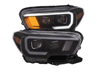 Anzo USA 2016-2017 Toyota Tacoma Projector Headlights w/ Plank Style Black - 111377