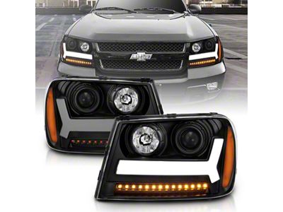 Anzo USA 2006-2009 Chevrolet Trailblazer Projector Headlights w/ Plank Style Design - 111390