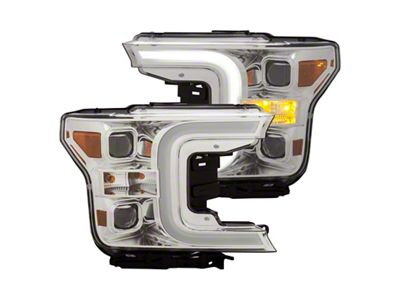 Anzo USA 18-19 Ford F-150 Projector Headlights w/Plank Style Switchback Chrome - 111399