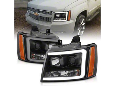 Anzo USA 07-14 Chevy Tahoe Projector Headlights w/ Plank Style Design - 111402