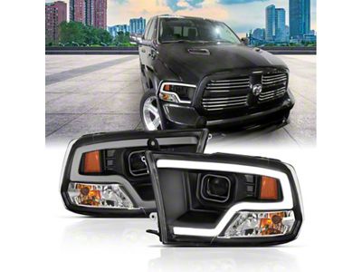 Anzo USA 09-18 Dodge Ram 1500 Plank Style Projector Headlights Black - 111404