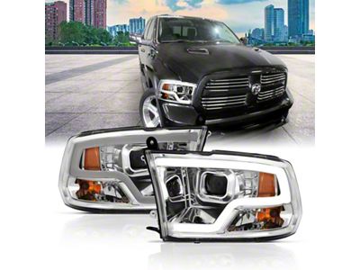 Anzo USA 09-18 Dodge Ram 1500 Plank Style Projector Headlights Chrome - 111405
