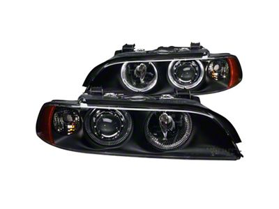 Anzo USA 1997-2001 BMW 5 Series Projector Headlights w/ Halo Black - 121017