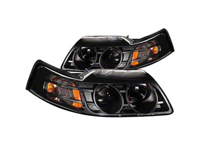 Anzo USA 1999-2004 Ford Mustang Projector Headlights Black - 121042