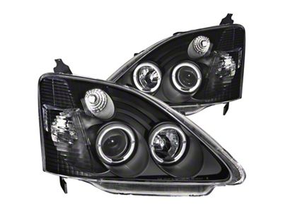 Anzo USA 2002-2004 Honda Civic Projector Headlights w/ Halo Black - 121057