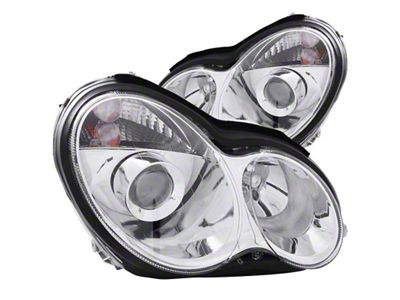 Anzo USA 2001-2007 Mercedes Benz C Class W203 Projector Headlights Chrome - 121080