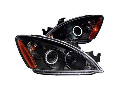 Anzo USA 2004-2007 Mitsubishi Lancer Projector Headlights w/ Halo Black CCFL - 121102