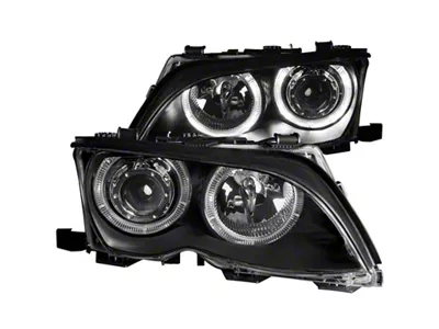 Anzo USA 2002-2005 BMW 3 Series E46 Projector Headlights w/ Halo - 121140