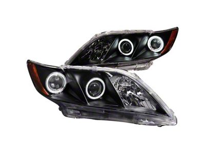 Anzo USA 2007-2009 Toyota Camry Projector Headlights w/ Halo Black - 121181