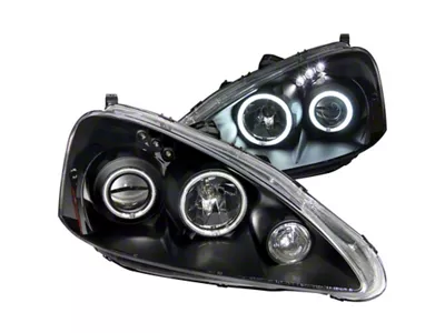 Anzo USA 2005-2006 Acura Rsx Projector Headlights w/ Halo Black - 121197