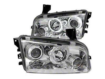 Anzo USA 2006-2010 Dodge Charger Projector Headlights w/ Halo Chrome CCFL - 121217