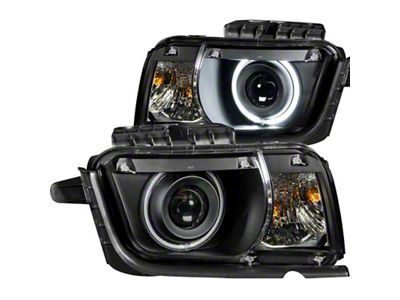 Anzo USA 2010-2013 Chevrolet Camaro Projector Headlights w/ Halo Black CCFL - 121312