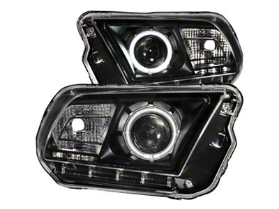 Anzo USA 2010-2014 Ford Mustang Projector Headlights w/ Halo Black CCFL - 121323