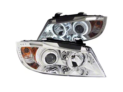 Anzo USA 2006-2008 BMW 3 Series E90-E91 Projector Headlights w/ Halo - 121336