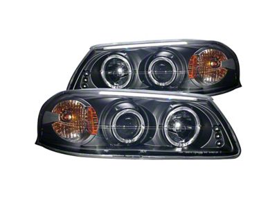 Anzo USA 2000-2005 Chevrolet Impala Projector Headlights w/ Halo Black - 121339