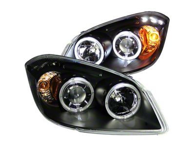 Anzo USA 2005-2010 Chevrolet Cobalt Projector Headlights w/ Halo Black - 121344
