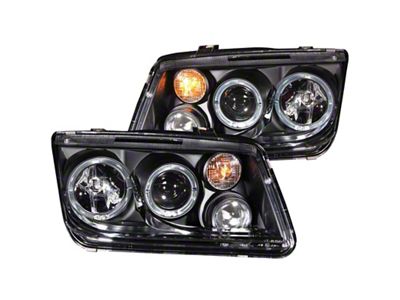 Anzo USA 1999-2005 Volkswagen Jetta Projector Headlights w/ Halo Black CCFL - 121369