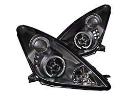 Anzo USA 2000-2005 Toyota Celica Projector Headlights w/ Halo Black - 121387