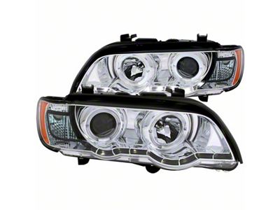 Anzo USA 2000-2003 BMW X5 Projector Headlights w/ Halo Chrome - 121397