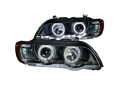 Anzo USA 2000-2003 BMW X5 Projector Headlights w/ Halo Black - 121398