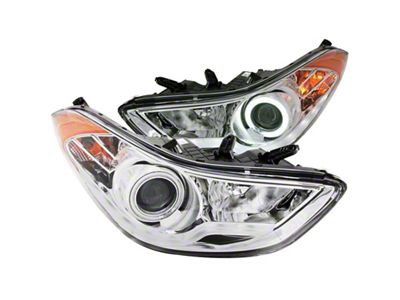 Anzo USA 2011-2014 Hyundai Elantra Projector Headlights w/ Halo Chrome CCFL - 121455