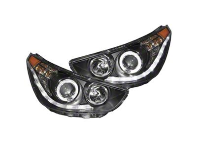 Anzo USA 2012-2013 Hyundai Accent Projector Headlights w/ Halo Black CCFL - 121476