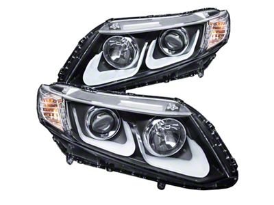 Anzo USA 2012-2015 Honda Civic Projector Headlights w/ U-Bar Black - 121479