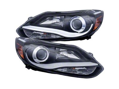 Anzo USA 2012-2014 Ford Focus Projector Headlights w/ Plank Style Design - 121490