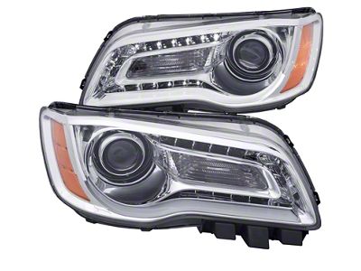 Anzo USA 2011-2014 Chrysler 300 Projector Headlights w/ Plank Style Design - 121494