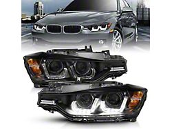 Anzo USA Projector Headlights w/ U-Bar Black (12-15 BMW 3 Series)