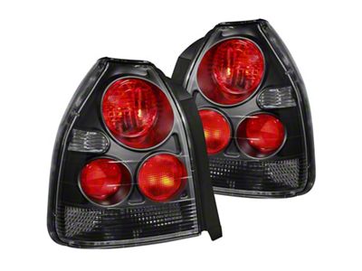 Anzo USA 1996-2000 Honda Civic Taillights Black - 221065