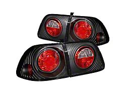 Anzo USA 1999-2000 Honda Civic Taillights Black - 221068