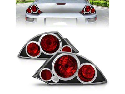 Anzo USA 2000-2005 Mitsubishi Eclipse Taillights Black - 221081