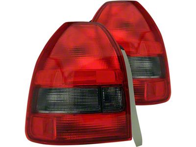 Anzo USA 1996-2000 Honda Civic Taillights Red/Smoke - 221193