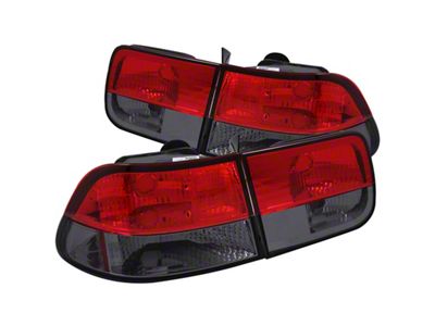Anzo USA 1996-2000 Honda Civic Taillights Red/Smoke - 221206
