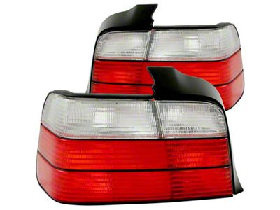 Anzo USA 1992-1998 BMW 3 Series E36 Sedan Taillights Red/Clear - 221216
