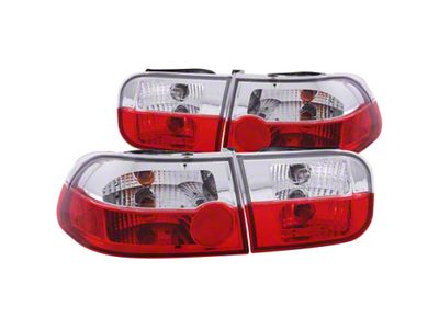 Anzo USA 1992-1995 Honda Civic Taillights Red/Clear - 221220