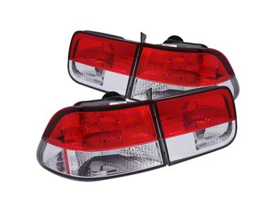 Anzo USA 1996-2000 Honda Civic Taillights Red/Clear - 221222