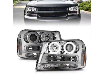 Anzo USA 02-09 Chevrolet Trailblazer Projector Headlights w/ Halo Chrome Housing - 111573