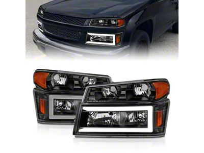 Anzo USA 04-12 GM Colorado/Canyon/I-Series Crystal Headlights - w/ Light Bar - 111558