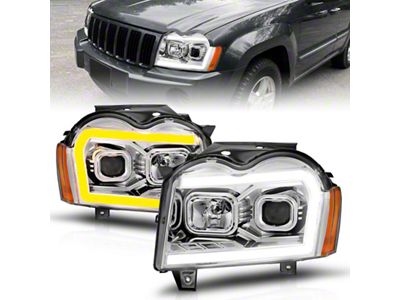 Anzo USA 05-07 Jeep Grand Cherokee Projector Headlights - w/ Light - 111544