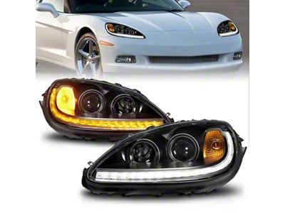 Anzo USA 05-13 Chevrolet Corvette Projector Headlights w/switchback & Sequential LED - 121571
