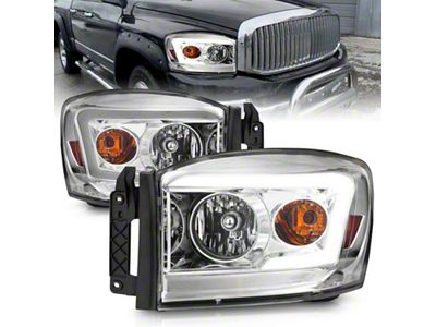 Anzo USA 06-09 Dodge RAM 1500/2500/3500 Headlights Chrome Housing/Clear Lens w/ - 111525
