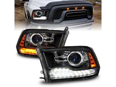 Anzo USA 09-18 Dodge Ram 1500/2500/3500 LED Plank Style Headlights Switchback - 111609