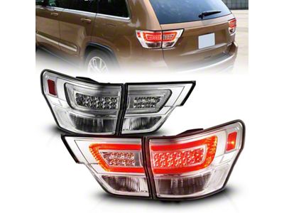 Anzo USA 11-13 Jeep Grand Cherokee LED Taillights w/ Lightbar Chrome - 311441