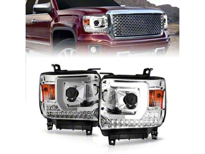 Anzo USA 14-15 GMC Sierra 1500/2500HD/3500HD Plank Style Projector Headlight - 111553