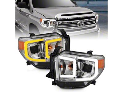 Anzo USA 14-17 Toyota Tundra Plank Style Projector Headlights Chrome w/ - 111415