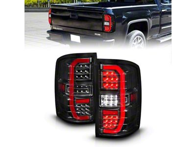 Anzo USA 14-18 GMC Sierra 1500 Full LED Taillights Black Housing - 311464
