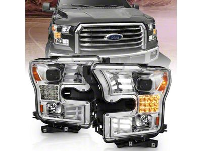 Anzo USA 15-17 Ford F-150 Proj Headlights w/ Plank Style Design - 111409