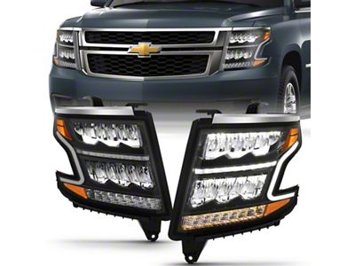 Anzo USA 15-20 Chevy Tahoe/Suburban LED Light Bar Style Headlights Black - 111478